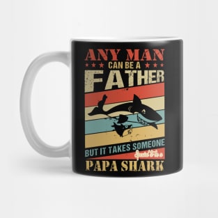 Any Man Can Be A Papa Shark Mug